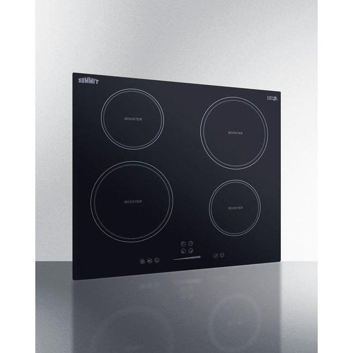 Summit 24 in. Wide 208-240V 4-Zone Induction Cooktop with 4 Elements, Hot Surface Indicator, ADA Compliant, Induction Technology, Child Lock, Safety Shut-Off Control - SINC4B241B