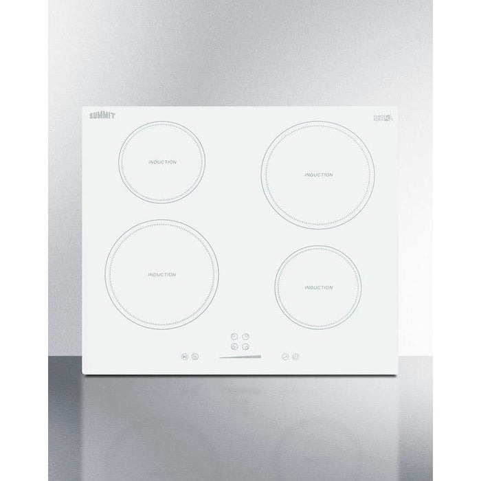 Summit 24 in. Wide 208-240V 4-Zone Induction Cooktop with 4 Elements, Hot Surface Indicator, ADA Compliant, Induction Technology, Child Lock, Safety Shut-Off Control - SINC4B242W