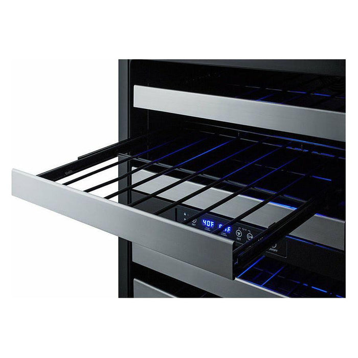 Summit 24 in. Wide, 46 Bottle Capacity Free Standing Wine Cooler with Full Extension Shelving - ALWC532