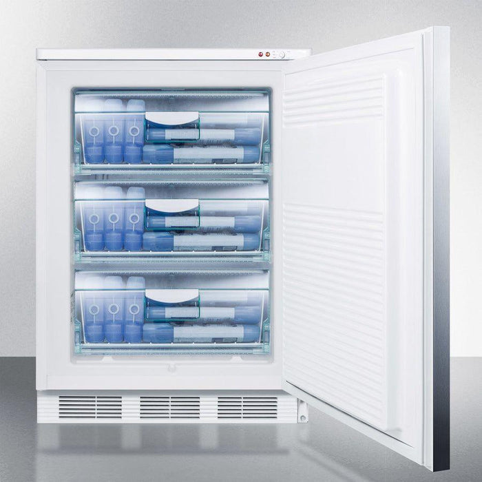 Summit 24 In. Wide All-Freezer with 3.5 cu. ft. Capacity, Right Hinge, Manual Defrost, Approved for Medical Use, Adjustable Thermostat - VT65ML7SS