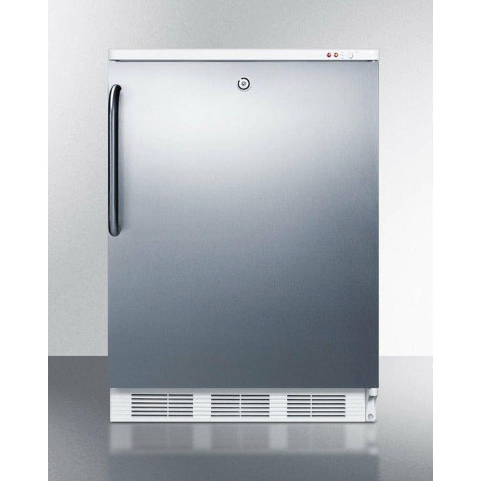 Summit 24 In. Wide All-Freezer with 3.5 cu. ft. Capacity, Right Hinge, Manual Defrost, Approved for Medical Use, Adjustable Thermostat - VT65ML7SS