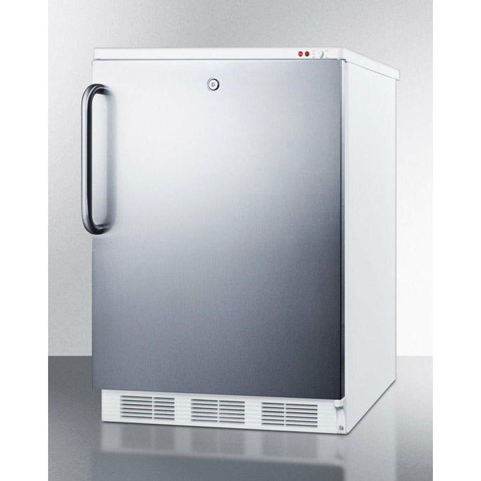 Summit 24 In. Wide All-Freezer with 3.5 cu. ft. Capacity, Right Hinge, Manual Defrost, Approved for Medical Use, Factory Installed Lock, - VT65MLSS