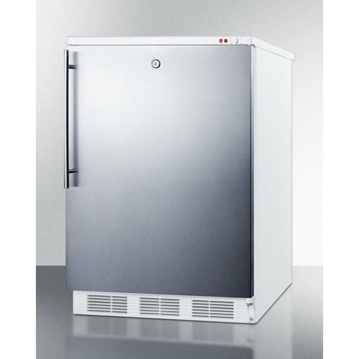 Summit 24 In. Wide All-Freezer with 3.5 cu. ft. Capacity, Right Hinge, Manual Defrost, Approved for Medical Use, Factory Installed Lock, - VT65MLSS