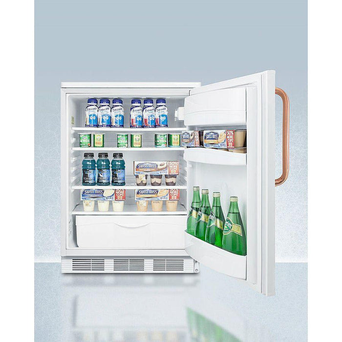 Summit 24 in. Wide All-Refrigerator with Antimicrobial Pure Copper Handle - FF6LWTBC