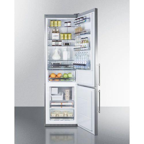 Summit 24 in. Wide Bottom Freezer Refrigerator With Icemaker - FFBF181ESIM