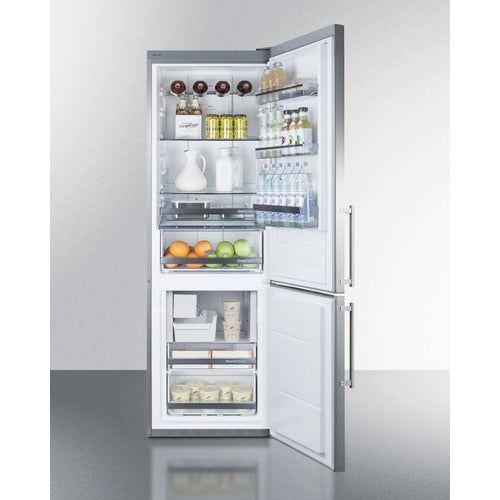 Summit 24 in. Wide Bottom Freezer Refrigerator With Icemaker - FFBF249SSIM