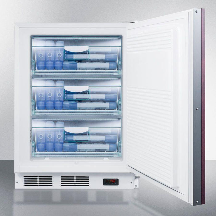 Summit 24 In. Wide Built-In All-Freezer, ADA Compliant (Panel Not Included) with 3.5 cu. ft. Capacity, Right Hinge, Manual Defrost, ADA Compliant, Approved for Medical Use - VT65ML7BI