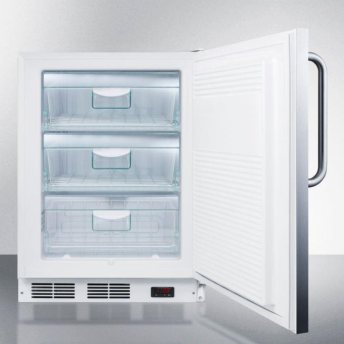 Summit 24 In. Wide Built-In All-Freezer, ADA Compliant with 3.5 cu. ft. Capacity, Right Hinge, Manual Defrost, ADA Compliant, Approved for Medical Use - VT65MLCSSADA