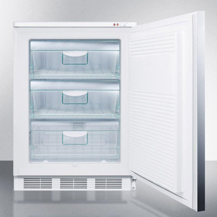 Summit 24 In. Wide Built-In All-Freezer with 3.5 cu. ft. Capacity, Right Hinge, Manual Defrost, Approved for Medical Use, Adjustable Thermostat - VT65ML7BISS