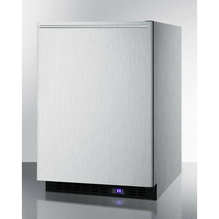 Summit 24 in. Wide Built-In All-Freezer With Icemaker, Adjustable Chrome Shelves, Door/Temperature Alarms, Temperature Memory Function, Recessed LED Light - SCFF53BXCSS