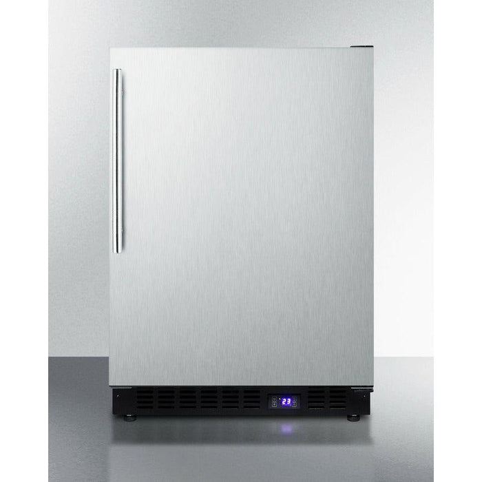 Summit 24 in. Wide Built-In All-Freezer With Icemaker, High-Temperature Alarm, Adjustable Chrome Shelves, Temperature Memory Function, Frost-Free, Open Door Alarm, Built-In Capable, Professional Handle, Fingerprint Resistant - SCFF53BX