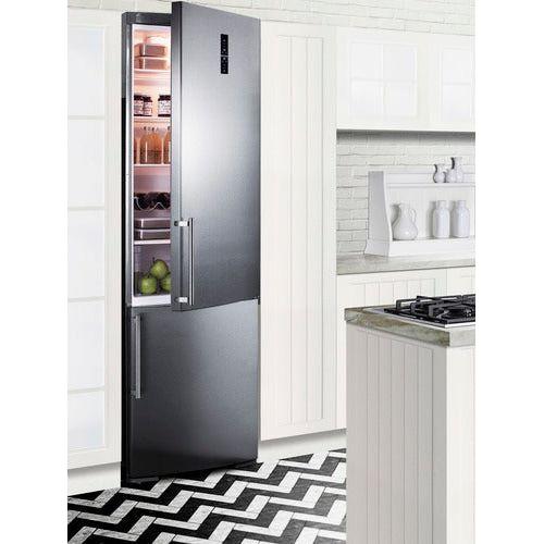 Summit 24 in. Wide Built-In Bottom Freezer Refrigerator - FFBF249SSBI