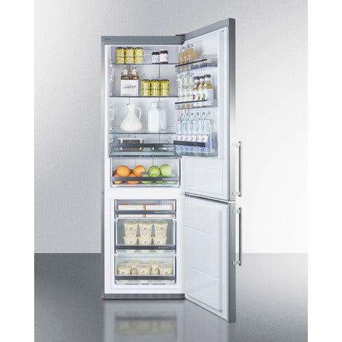 Summit 24 in. Wide Built-In Bottom Freezer Refrigerator - FFBF249SSBI