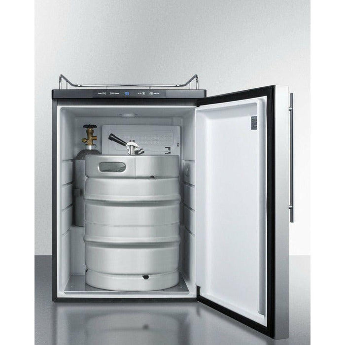 Summit 24 in. Wide Built-In Kegerator, Beer Dispenser with 5.6 cu. ft. Capacity, Deep Chill Function, Digital Thermostat, Automatic Defrost(Panel Not Included) - SBC635MBINK