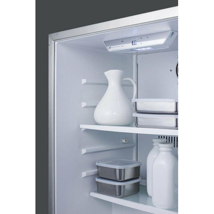 Summit 24 in. Wide Built-In Outdoor All-Refrigerator with 5.5 cu. ft. Capacity, 3 Glass Shelves, Right Hinge with Reversible Doors, with Door Lock - CL68ROS