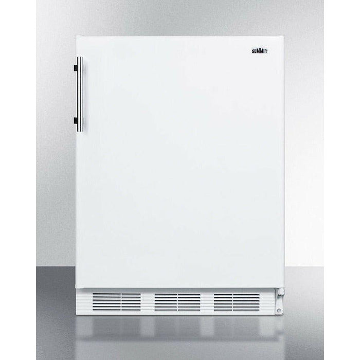 Summit 24 in. Wide Built-In Refrigerator-Freezer, ADA Compliant with 5.1 cu. ft. Capacity, 2 Glass Shelves, Right Hinge with Reversible Doors, Crisper Drawer, Cycle Defrost, ADA Compliant, Adjustable Glass Shelves - CT661WBIADA