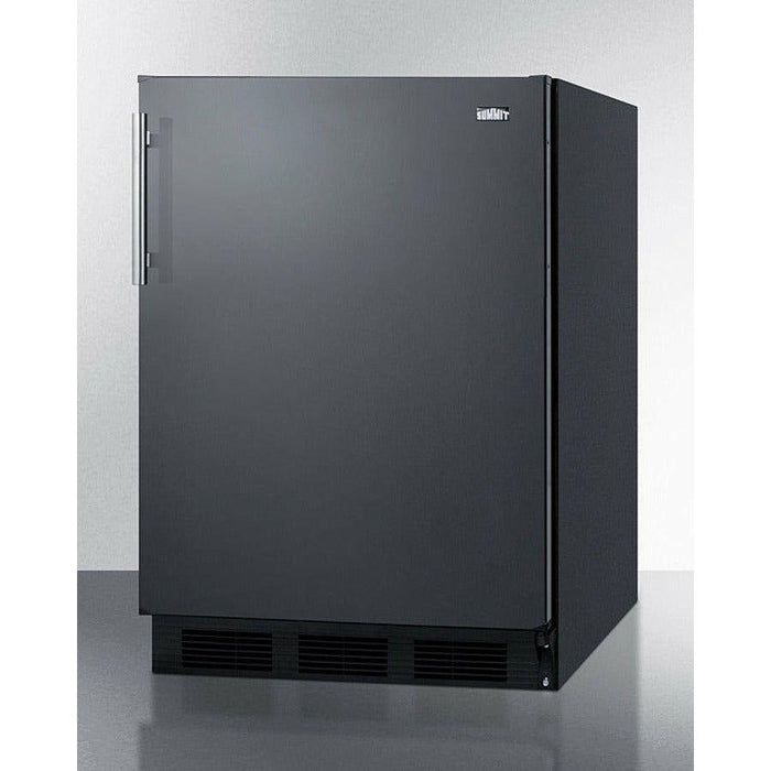 Summit 24 in. Wide Built-In Refrigerator-Freezer with 5.1 cu. ft. Capacity, 2 Glass Shelves, Crisper Drawer, Cycle Defrost, CFC Free, Wine Shelf, Adjustable Glass Shelves, Adjustable Thermostat, Cycle Defrost, Dual Evaporator Cooling - CT663BKBI