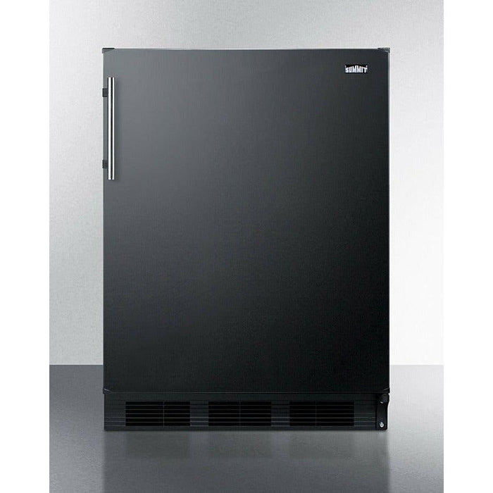 Summit 24 in. Wide Built-In Refrigerator-Freezer with 5.1 cu. ft. Capacity, 2 Glass Shelves, Crisper Drawer, Cycle Defrost, CFC Free, Wine Shelf, Adjustable Glass Shelves, Adjustable Thermostat, Cycle Defrost, Dual Evaporator Cooling - CT663BKBI