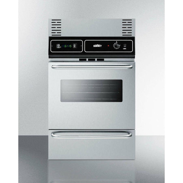 Summit 24 in. Wide Electric Wall Oven with Storage Drawer, 2 Oven Racks, LP Convertible - TEM7