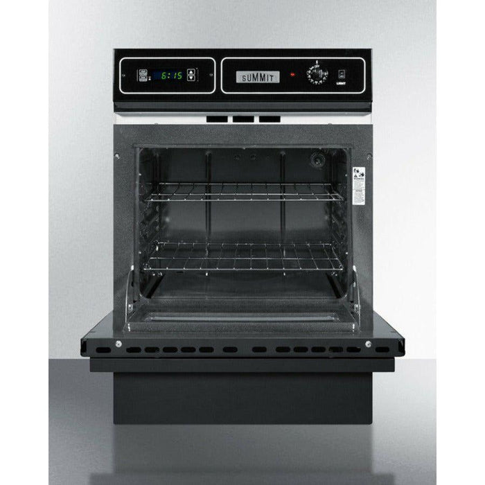 Summit 24 in. Wide Electric Wall Oven with Storage Drawer, 2 Oven Racks, LP Convertible - TEM7