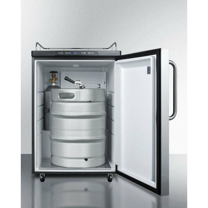 Summit 24 in. Wide Kegerator, Tap Beer Dispenser with 1 Half-Barrel Capacity, Digital Thermostat, Automatic Defrost - SBC635MNK