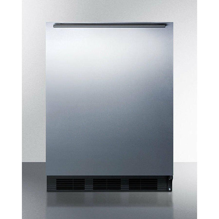 Summit 24 in. Wide Refrigerator-Freezer with 5.1 cu. ft. Capacity, 2 Glass Shelves, Right Hinge, Crisper Drawer, Cycle Defrost, Cycle Defrost, Adjustable Glass Shelves, Adjustable Thermostat, CFC Free - CT663BKSSH