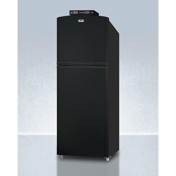 Summit 26 in. Refrigerator with 12.89 cu. ft. Total Capacity, 3.92 cu. ft. Freezer Capacity,Crisper Drawer, Frost Free Defrost, Adjustable Thermostat, CFC Free, High/Low Temperature Alarm, NIST Calibrated Temperature Display in Black - BKRF14B