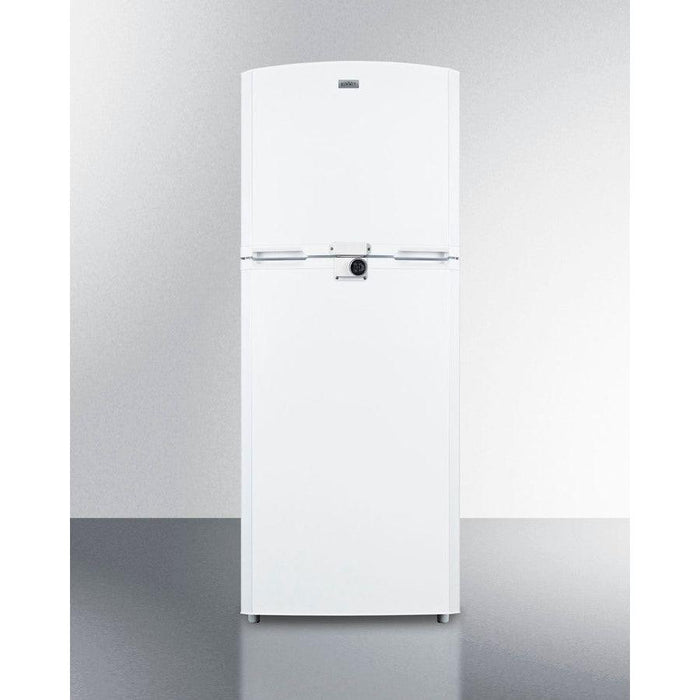 Summit 26 in. Top Freezer Refrigerator with 12.89 cu. ft. Capacity Factory-Installed Combination Lock Frost-Free Operation and Adjustable Glass Shelves - FF1427WLLF2