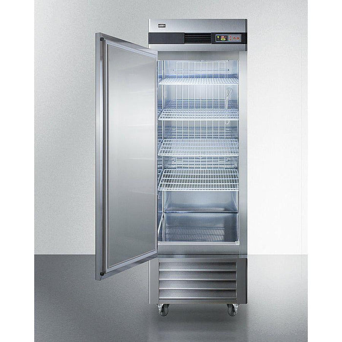 Summit 28 in. Freestanding Commercial Freezer with 23.0 Cu. Ft. Capacity, Self Closing Door, Door Alarm, Temperature Alarm, Lock - SCFF237