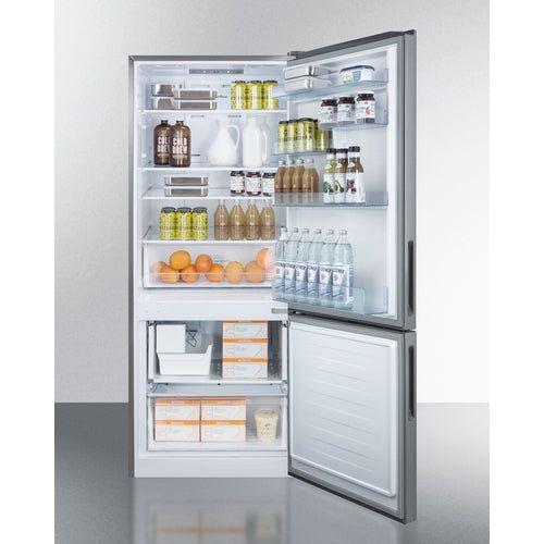 Summit 28 in. Wide Built-In Bottom Freezer Refrigerator - FFBF279SSBI