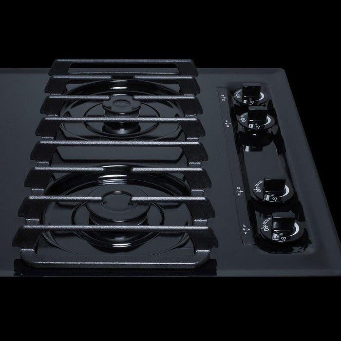 Summit 30 in. Wide 4-Burner Gas Cooktop with 4 Sealed Burners, Cast Iron Grates, Porcelainized Cooking Surface - TTL053S