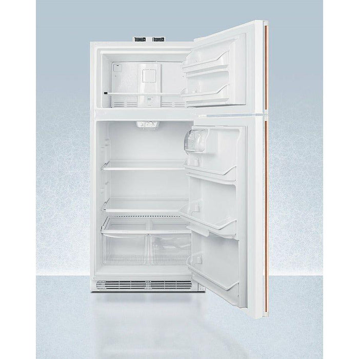 Summit 30 in. Wide Break Room Refrigerator-Freezer with Antimicrobial Pure Copper Handle - BKRF18WCP