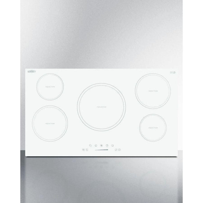 Summit 36 in. Wide 208-240V 5-Zone Induction Cooktop with 5 Elements, Hot Surface Indicator, ADA Compliant, Induction Technology, Child Lock, Safety Shut-Off Control - SINC5B36W