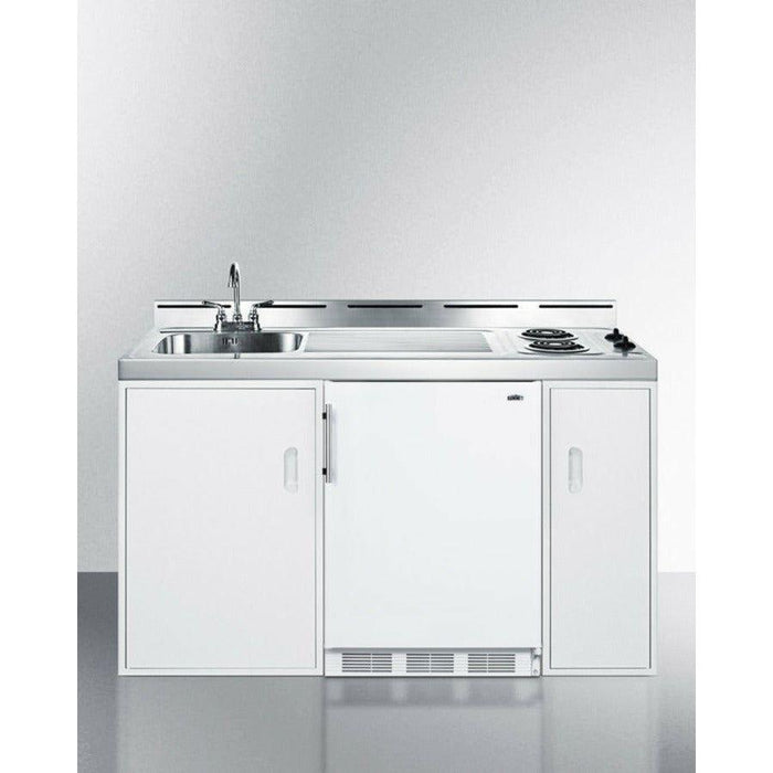 Summit 60 in. Wide All-In-One Kitchenette, Combo Kitchen with Burners - C60EL