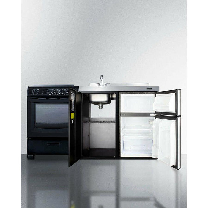 Summit 63 in. Wide All-in-One Kitchenette with Electric Range - ACK63ELSTB