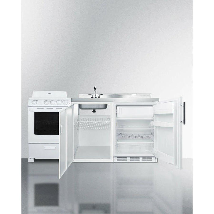 Summit 72 in. Wide All-in-One Kitchenette with Electric Coil Range - ACK72COILW