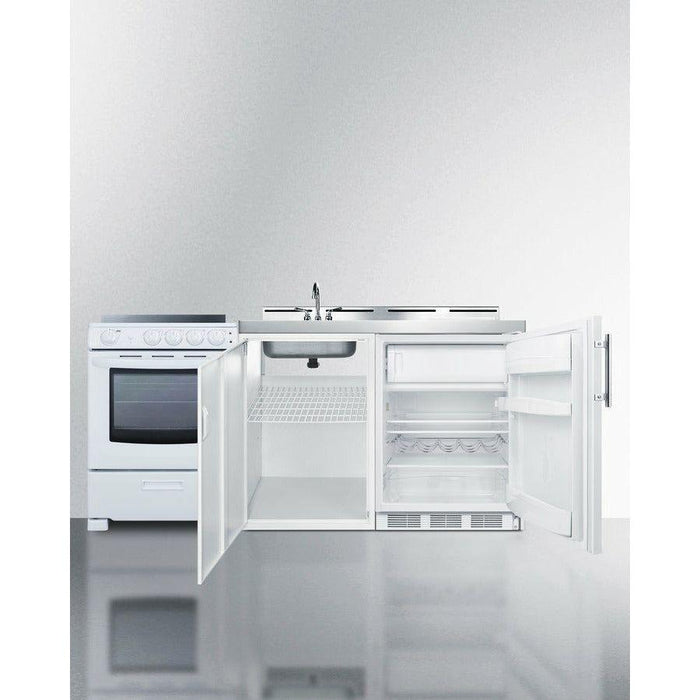 Summit 72 in. Wide All-in-One Kitchenette with Electric Range - ACK72ELSTW