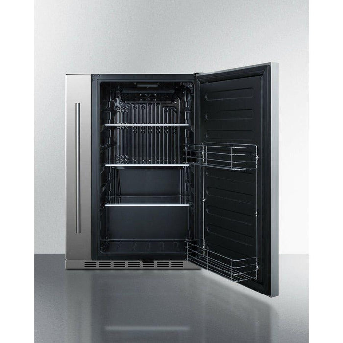 Summit Shallow Depth 24 in. Wide Built-In All-Refrigerator With Slide-Out Storage Compartment - FF19524