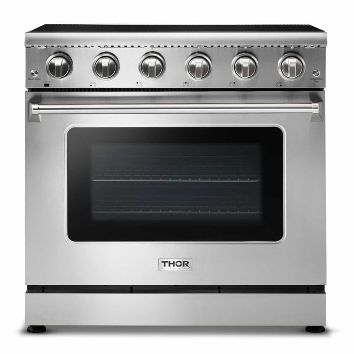 Thor Kitchen 3-Piece Appliance Package - 36-Inch Electric Range, French Door Refrigerator, and Dishwasher in Stainless Steel