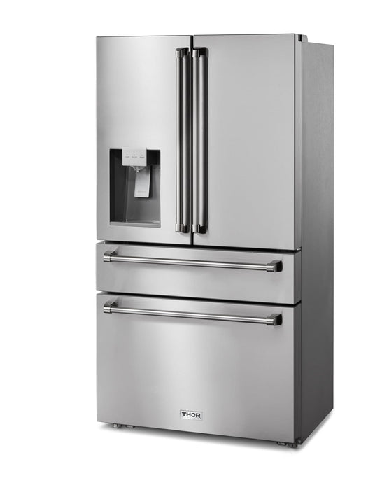 Thor Kitchen A-Series 3-Piece Appliance Package - 36-Inch Gas Range, Refrigerator with Water Dispenser, and Dishwasher in Stainless Steel