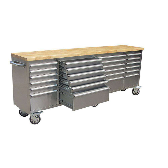 Thor Kitchen 96-Inch 24-Drawer Mobile Workbench in Stainless Steel (HTC9624M)